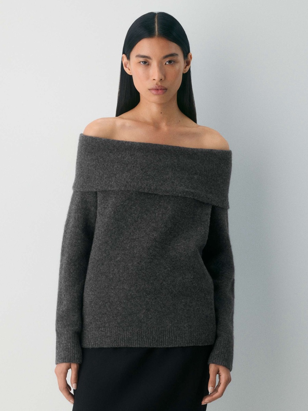 Aritzia Babaton Astoria Gray Wool Blend Sweater S EUC Minimalist Quiet Luxury